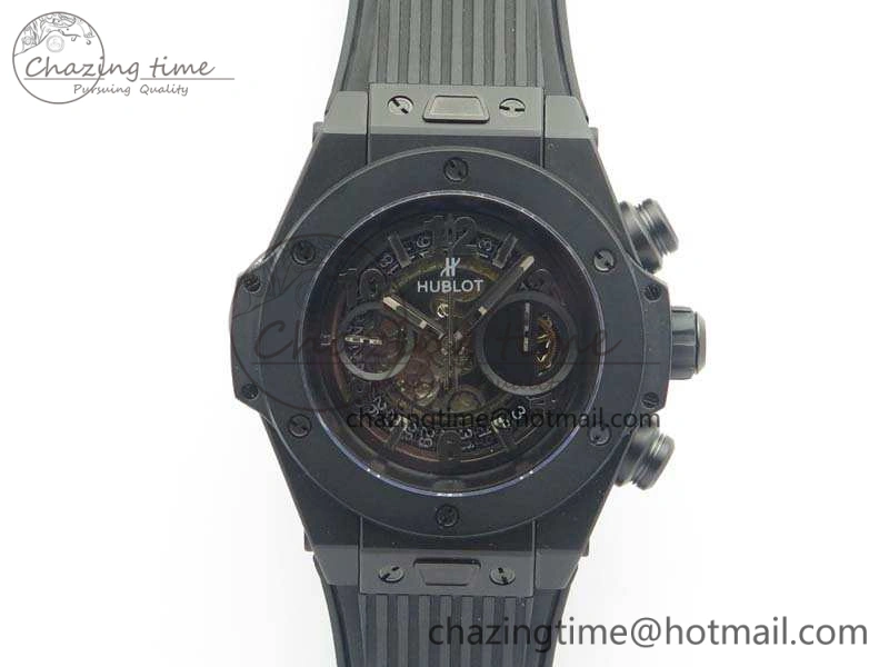 Big Bang Unico 45mm DLC 3AF Best Edition Black Black Dial On Rubber Strap A Sleek 6918