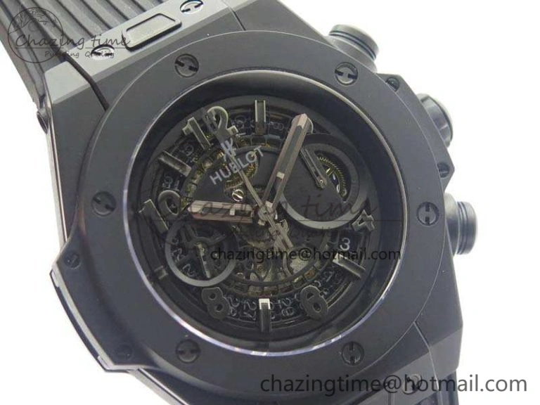 Big Bang Unico 45mm DLC 3AF Best Edition Black Black Dial On Rubber Strap A Sleek 6918