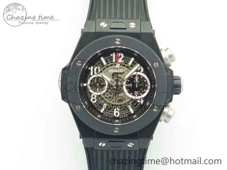 Big Bang Unico 45mm DLC 3AF Best Edition Gray Dial Ceramic Bezel On Rubber Strap Casual 6926