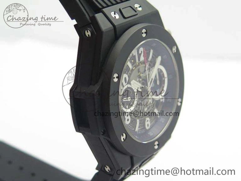 Big Bang Unico 45mm DLC 3AF Best Edition Gray Dial Ceramic Bezel On Rubber Strap Casual 6926