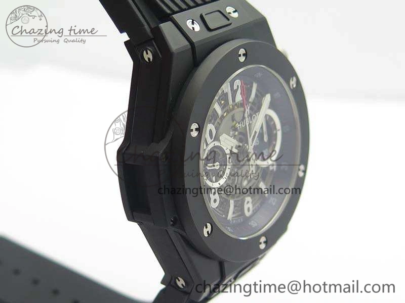 Big Bang Unico 45mm DLC 3AF Best Edition Gray Dial Ceramic Bezel On Rubber Strap Casual 6926