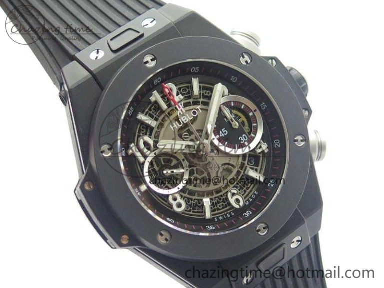 Big Bang Unico 45mm DLC 3AF Best Edition Gray Dial Ceramic Bezel On Rubber Strap Casual 6926