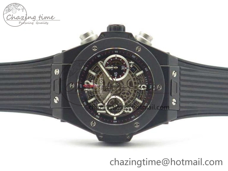 Big Bang Unico 45mm DLC 3AF Best Edition Gray Dial Ceramic Bezel On Rubber Strap Casual 6926