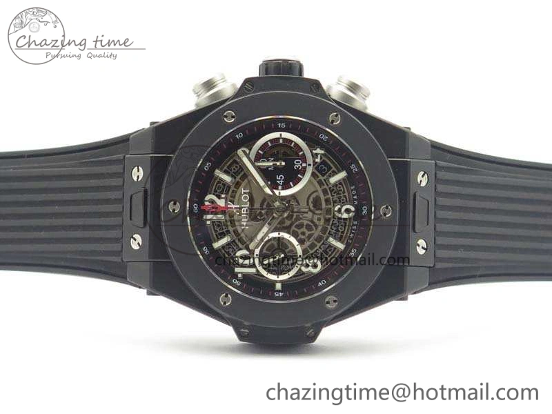 Big Bang Unico 45mm DLC 3AF Best Edition Gray Dial Ceramic Bezel On Rubber Strap Casual 6926
