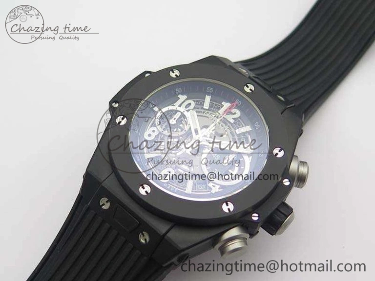 Big Bang Unico 45mm DLC 3AF Best Edition Gray Dial Ceramic Bezel On Rubber Strap Casual 6926