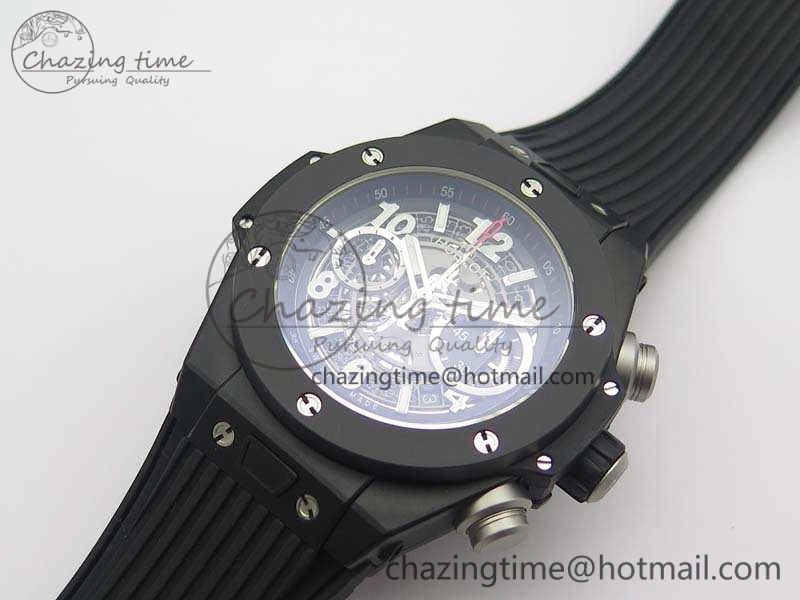 Big Bang Unico 45mm DLC 3AF Best Edition Gray Dial Ceramic Bezel On Rubber Strap Casual 6926