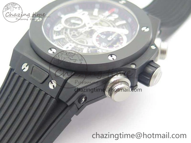Big Bang Unico 45mm DLC 3AF Best Edition Gray Dial Ceramic Bezel On Rubber Strap Casual 6926