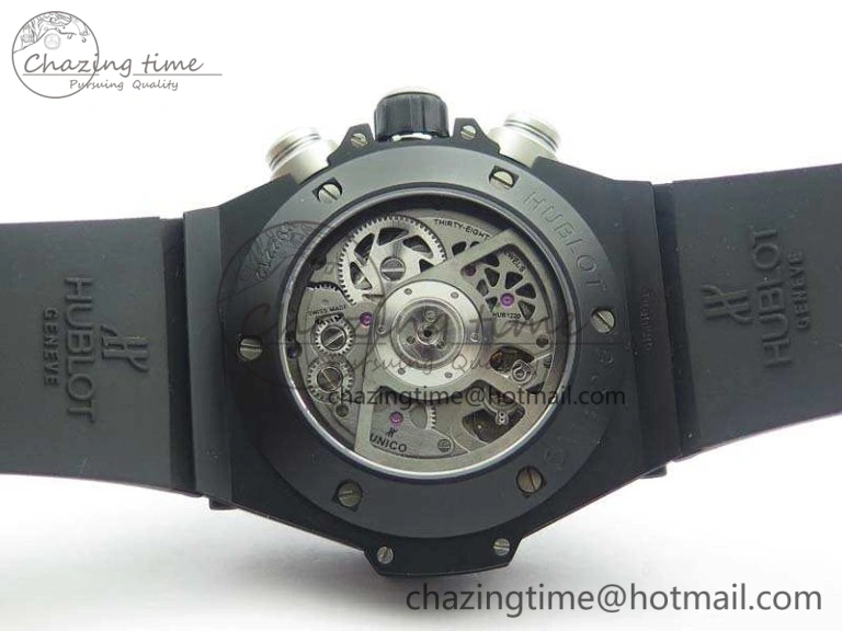 Big Bang Unico 45mm DLC 3AF Best Edition Gray Dial Ceramic Bezel On Rubber Strap Casual 6926