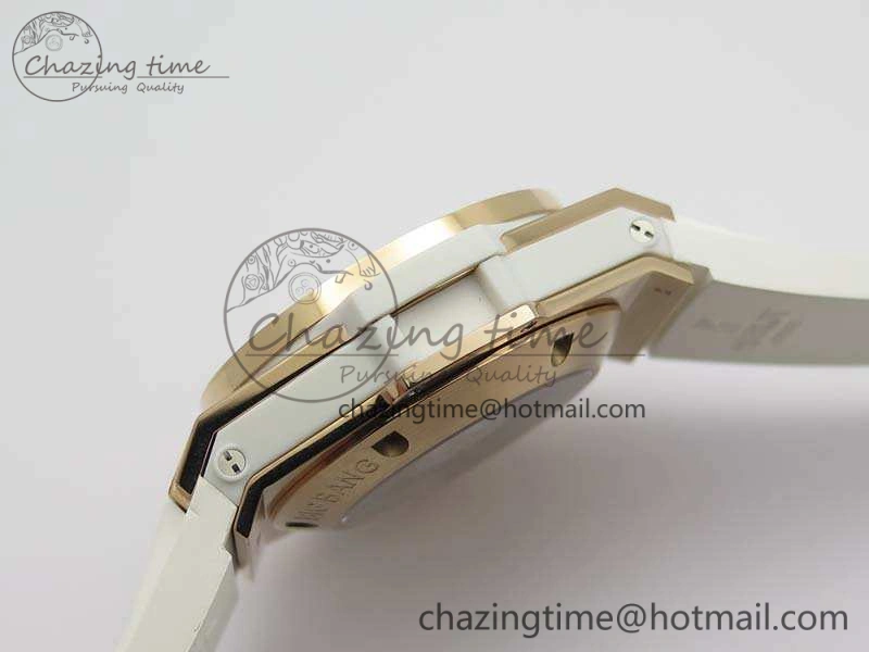 Breathable Big Bang Unico 45mm Diamond RG 3AF Best Edition White Dial On Rubber Strap A 6929