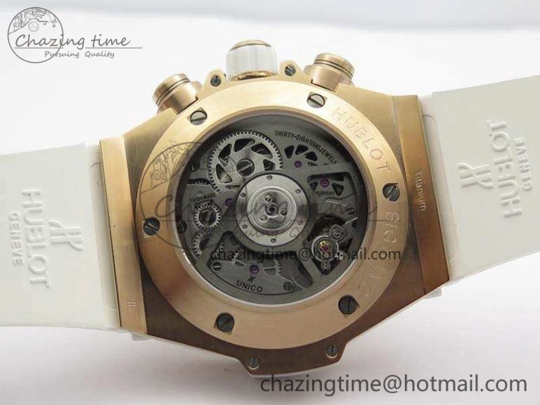 Breathable Big Bang Unico 45mm Diamond RG 3AF Best Edition White Dial On Rubber Strap A 6929