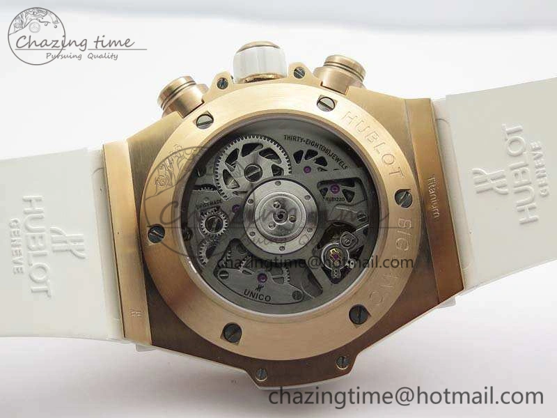 Breathable Big Bang Unico 45mm Diamond RG 3AF Best Edition White Dial On Rubber Strap A 6929