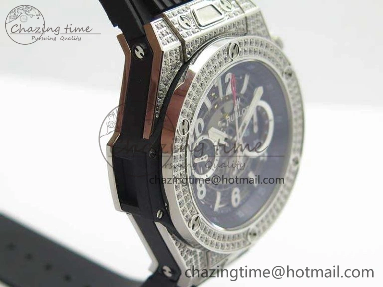 Big Bang Unico 45mm Diamond SS 3AF Best Edition Gray Dial On Rubber Strap A Unique 6936