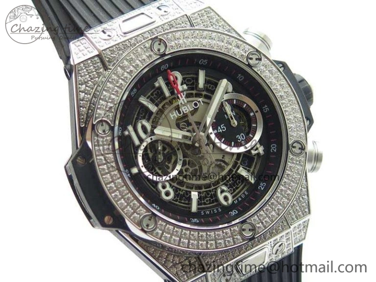 Big Bang Unico 45mm Diamond SS 3AF Best Edition Gray Dial On Rubber Strap A Unique 6936