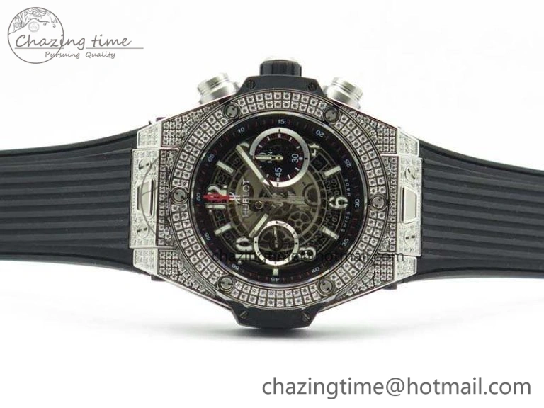 Big Bang Unico 45mm Diamond SS 3AF Best Edition Gray Dial On Rubber Strap A Unique 6936
