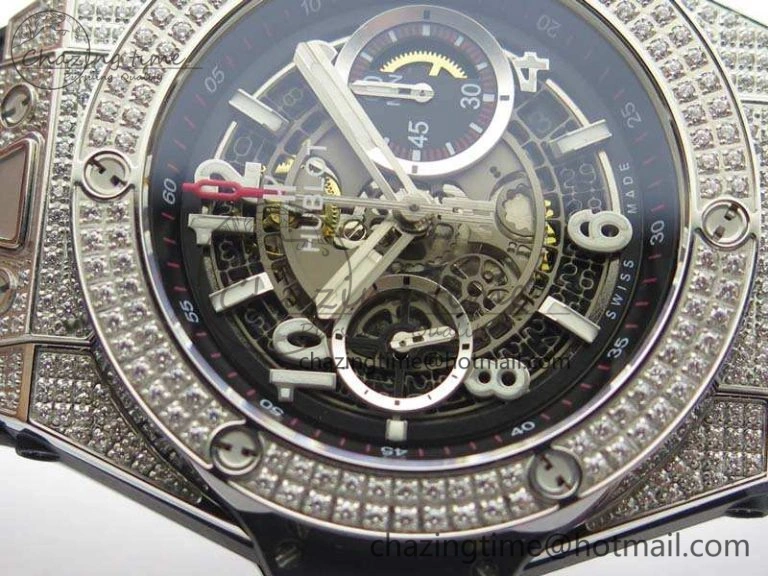 Big Bang Unico 45mm Diamond SS 3AF Best Edition Gray Dial On Rubber Strap A Unique 6936
