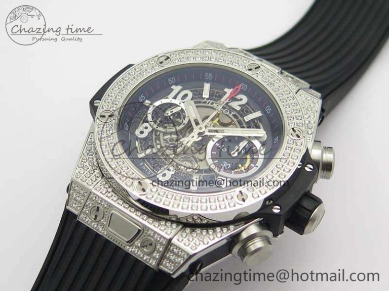 Big Bang Unico 45mm Diamond SS 3AF Best Edition Gray Dial On Rubber Strap A Unique 6936