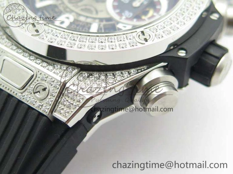 Big Bang Unico 45mm Diamond SS 3AF Best Edition Gray Dial On Rubber Strap A Unique 6936