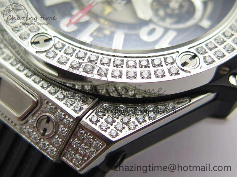 Big Bang Unico 45mm Diamond SS 3AF Best Edition Gray Dial On Rubber Strap A Unique 6936