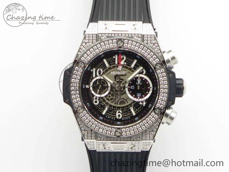 Big Bang Unico 45mm Diamond SS 3AF Best Edition Gray Dial On Rubber Strap A Unique 6936