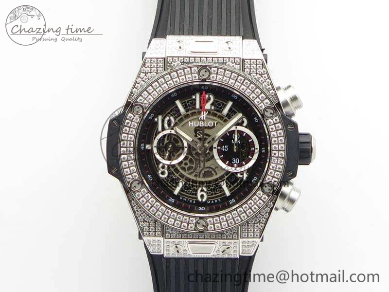 Big Bang Unico 45mm Diamond SS 3AF Best Edition Gray Dial On Rubber Strap A Unique 6936