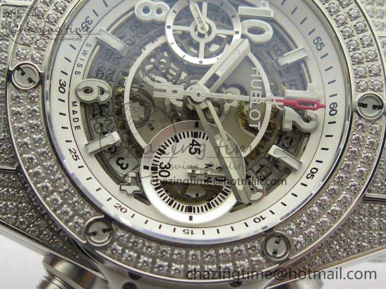 Big Bang Unico 45mm Diamond SS 3AF Best Edition White Dial On Rubber Strap A Snug 6932