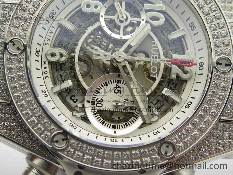 Big Bang Unico 45mm Diamond SS 3AF Best Edition White Dial On Rubber Strap A Snug 6932