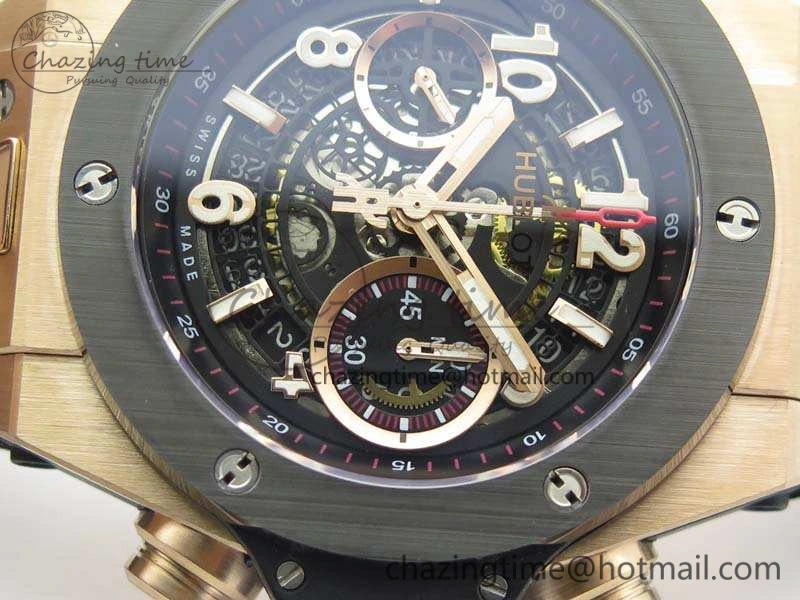Big Bang Unico 45mm RG 3AF Best Edition Black Dial Ceramic Bezel On Rubber Strap A GoAnywhere 6928