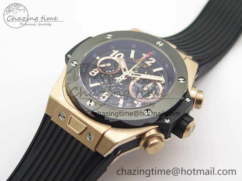 Big Bang Unico 45mm RG 3AF Best Edition Black Dial Ceramic Bezel On Rubber Strap A GoAnywhere 6928