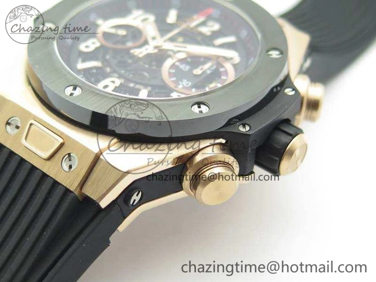 Big Bang Unico 45mm RG 3AF Best Edition Black Dial Ceramic Bezel On Rubber Strap A GoAnywhere 6928
