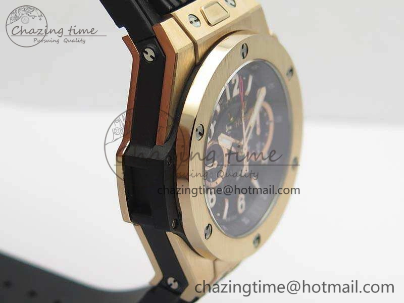BestValue Big Bang Unico 45mm RG 3AF Best Edition Black Dial On Rubber Strap A 6931