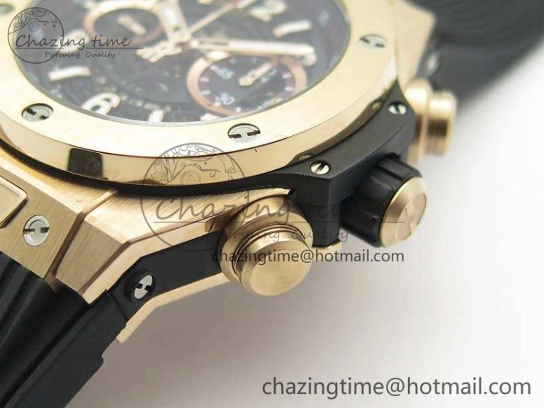 BestValue Big Bang Unico 45mm RG 3AF Best Edition Black Dial On Rubber Strap A 6931