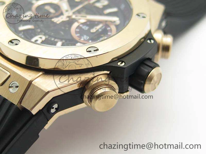 BestValue Big Bang Unico 45mm RG 3AF Best Edition Black Dial On Rubber Strap A 6931