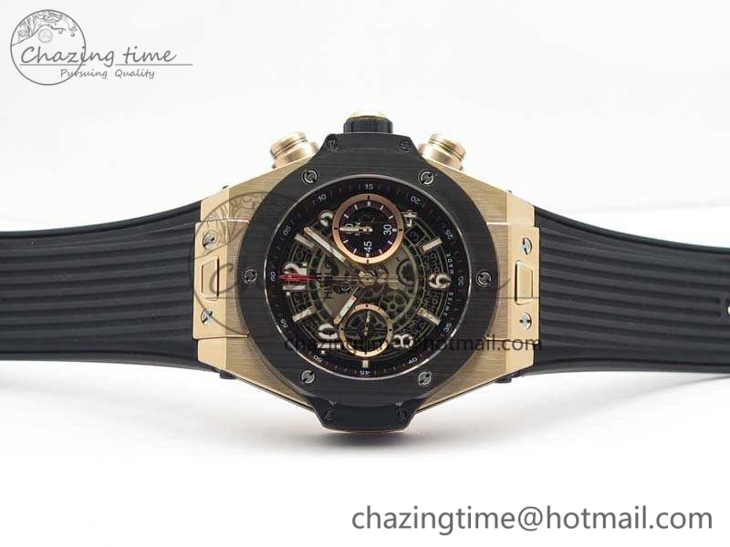 SunProtective Big Bang Unico 45mm RG 3AF Best Edition Gray Dial Ceramic Bezel On Rubber Strap A 6927