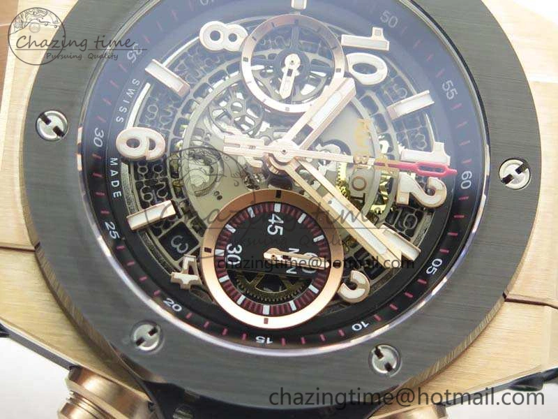 SunProtective Big Bang Unico 45mm RG 3AF Best Edition Gray Dial Ceramic Bezel On Rubber Strap A 6927