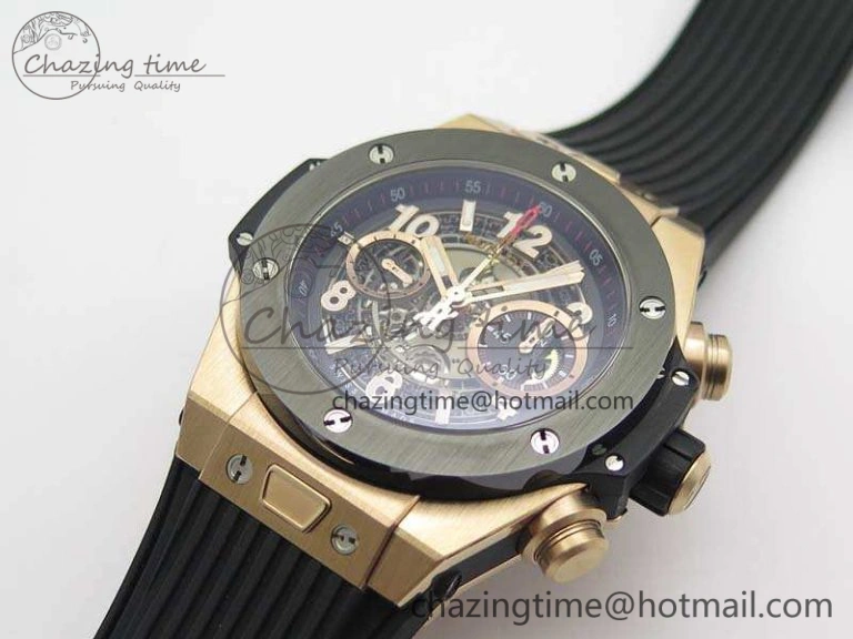 SunProtective Big Bang Unico 45mm RG 3AF Best Edition Gray Dial Ceramic Bezel On Rubber Strap A 6927