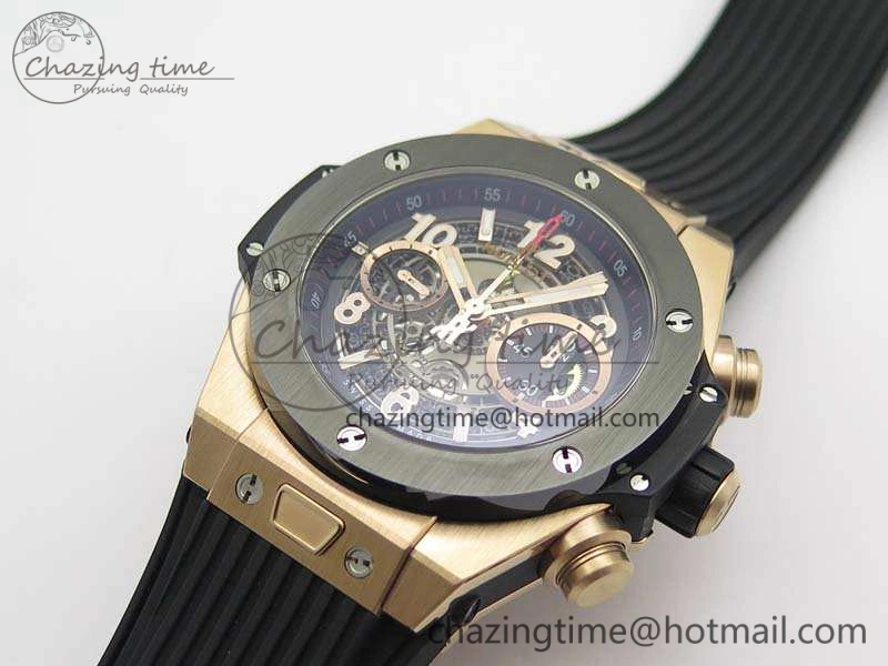 SunProtective Big Bang Unico 45mm RG 3AF Best Edition Gray Dial Ceramic Bezel On Rubber Strap A 6927
