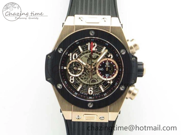 SunProtective Big Bang Unico 45mm RG 3AF Best Edition Gray Dial Ceramic Bezel On Rubber Strap A 6927