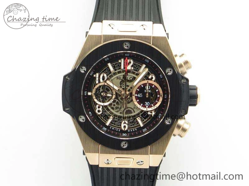 SunProtective Big Bang Unico 45mm RG 3AF Best Edition Gray Dial Ceramic Bezel On Rubber Strap A 6927