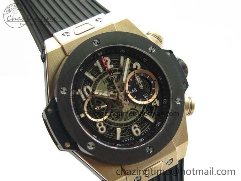 SunProtective Big Bang Unico 45mm RG 3AF Best Edition Gray Dial Ceramic Bezel On Rubber Strap A 6927