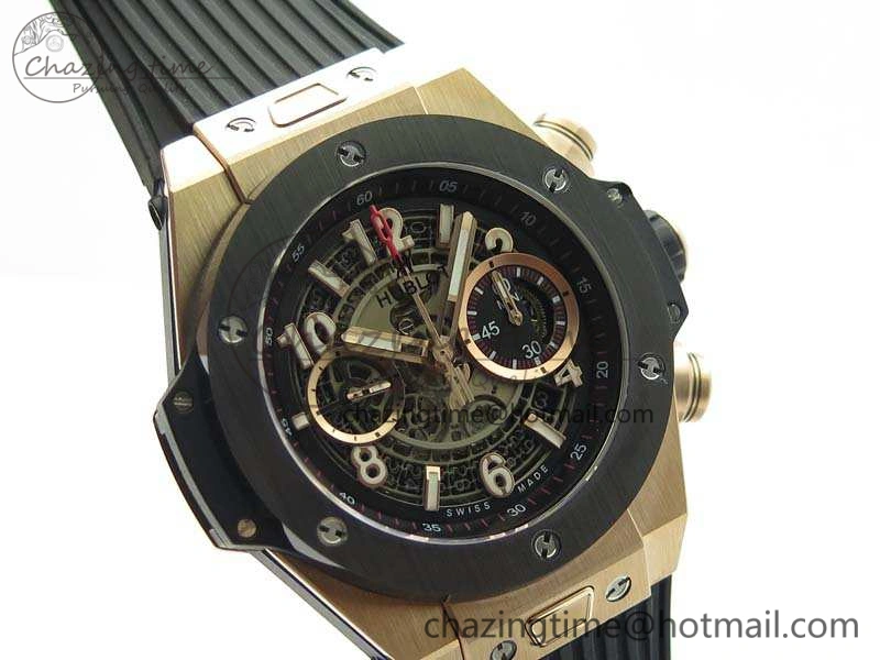 SunProtective Big Bang Unico 45mm RG 3AF Best Edition Gray Dial Ceramic Bezel On Rubber Strap A 6927