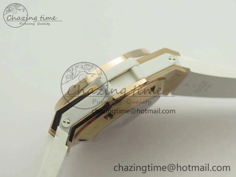 Effortless Big Bang Unico 45mm RG 3AF Best Edition White Dial Crystal Bezel On Rubber Strap A 6911