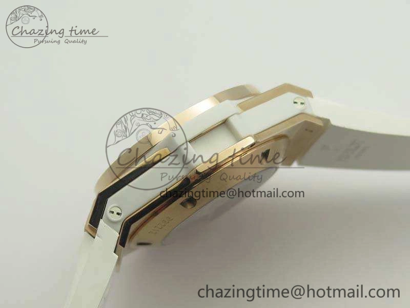 Effortless Big Bang Unico 45mm RG 3AF Best Edition White Dial Crystal Bezel On Rubber Strap A 6911