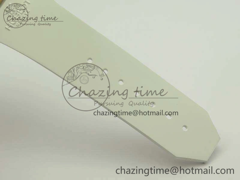 Effortless Big Bang Unico 45mm RG 3AF Best Edition White Dial Crystal Bezel On Rubber Strap A 6911