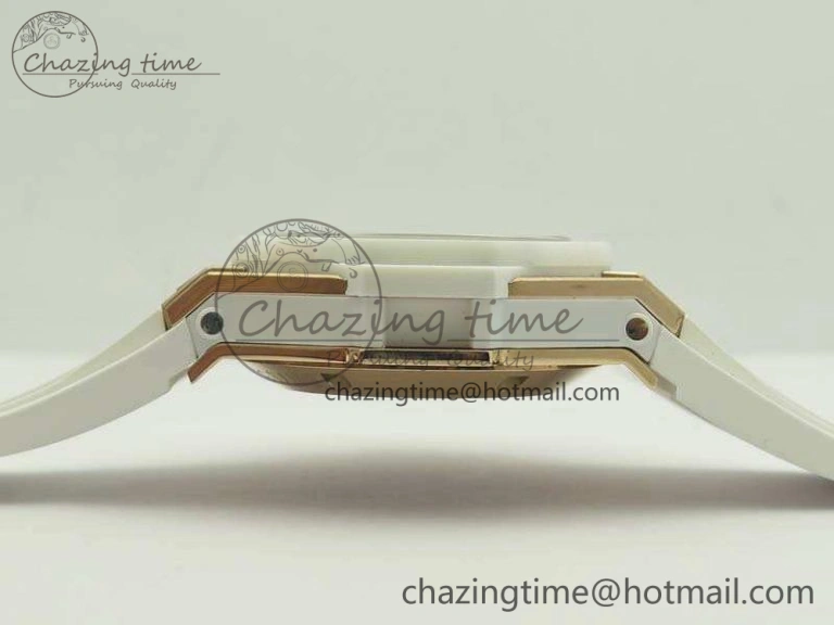 Big Bang Unico 45mm RG 3AF Best Edition White RG Dial Ceramic Bezel On Rubber Strap A Durable 6913