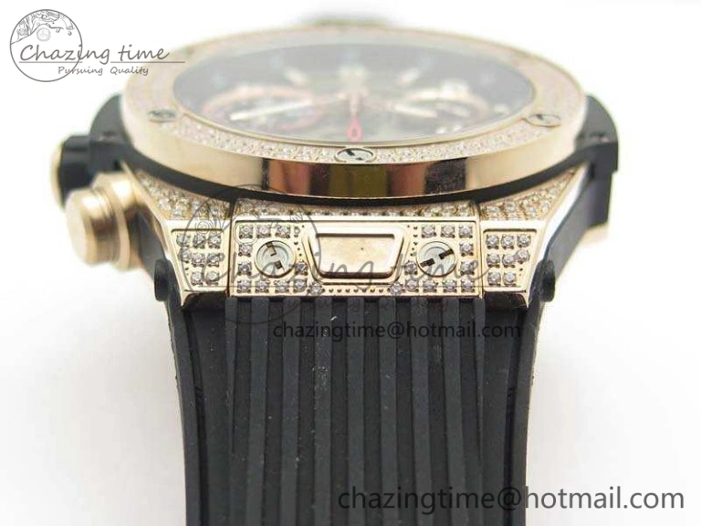 Big Bang Unico 45mm RG Diamond 3AF Best Edition Gray Dial On Rubber Strap A Comfortable 6930