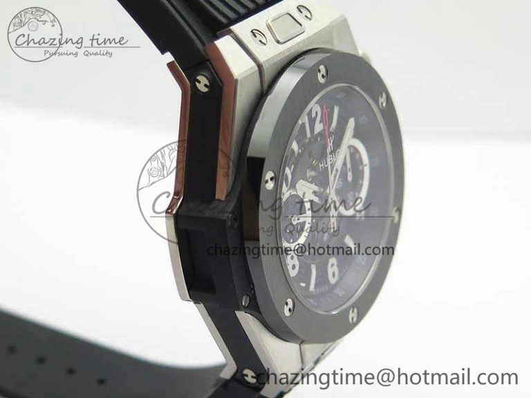 Big Bang Unico 45mm SS 3AF Best Edition Black Dial Ceramic Bezel On Rubber Strap A Snug 6935
