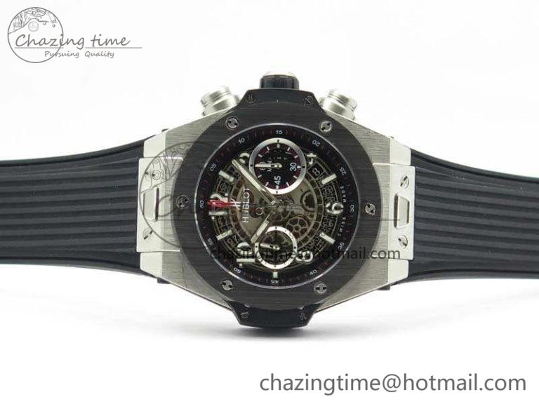 Big Bang Unico 45mm SS 3AF Best Edition Gray Dial Ceramic Bezel On Rubber Strap A Affordable 6934