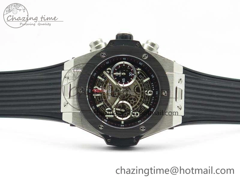 Big Bang Unico 45mm SS 3AF Best Edition Gray Dial Ceramic Bezel On Rubber Strap A Affordable 6934