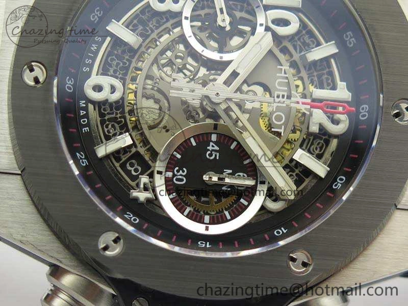 Big Bang Unico 45mm SS 3AF Best Edition Gray Dial Ceramic Bezel On Rubber Strap A Affordable 6934