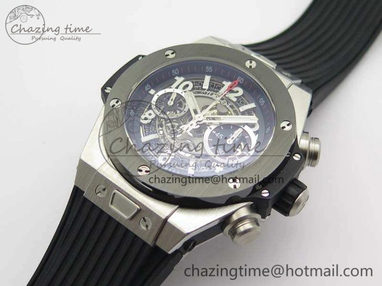 Big Bang Unico 45mm SS 3AF Best Edition Gray Dial Ceramic Bezel On Rubber Strap A Affordable 6934